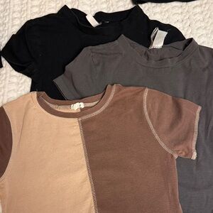 3 Trendy Color Block and Solid T-Shirts